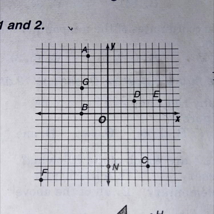 Which ordered pair names point G? A. (4,4) B. (-4,-4) C. (4,-4) D. (-4,4)-example-1