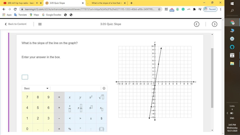 What is the slope on this graph PLEASE HELP FAST!!!-example-1