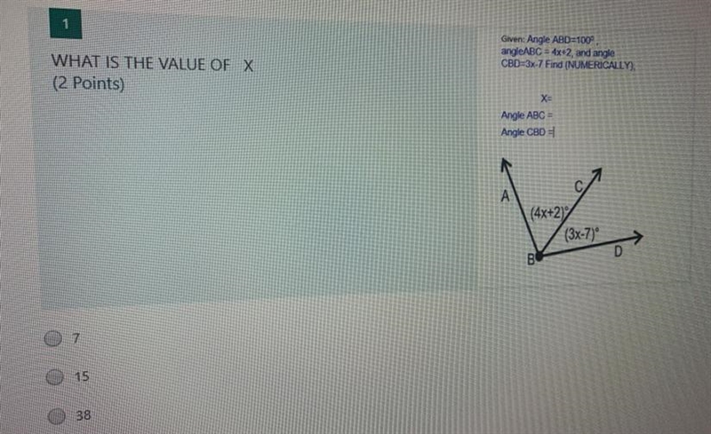 What is the value of x. What is the measure of angle ABC and what is the value of-example-1