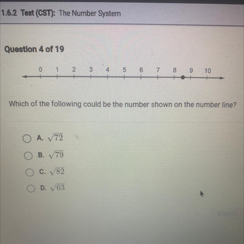 Which of the following could be the number shown on the number line?-example-1