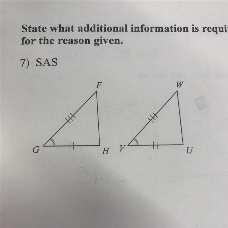 state what additional information is required in order to know that the triangles-example-1