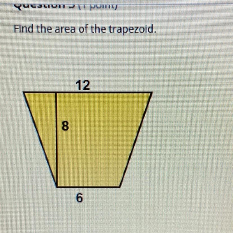 Find the area of the trapezoid. 12 8 6-example-1