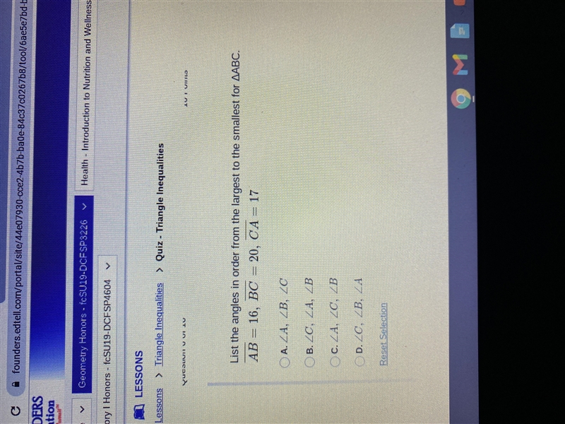 List the angles in order from the largest to the smallest and explain-example-1