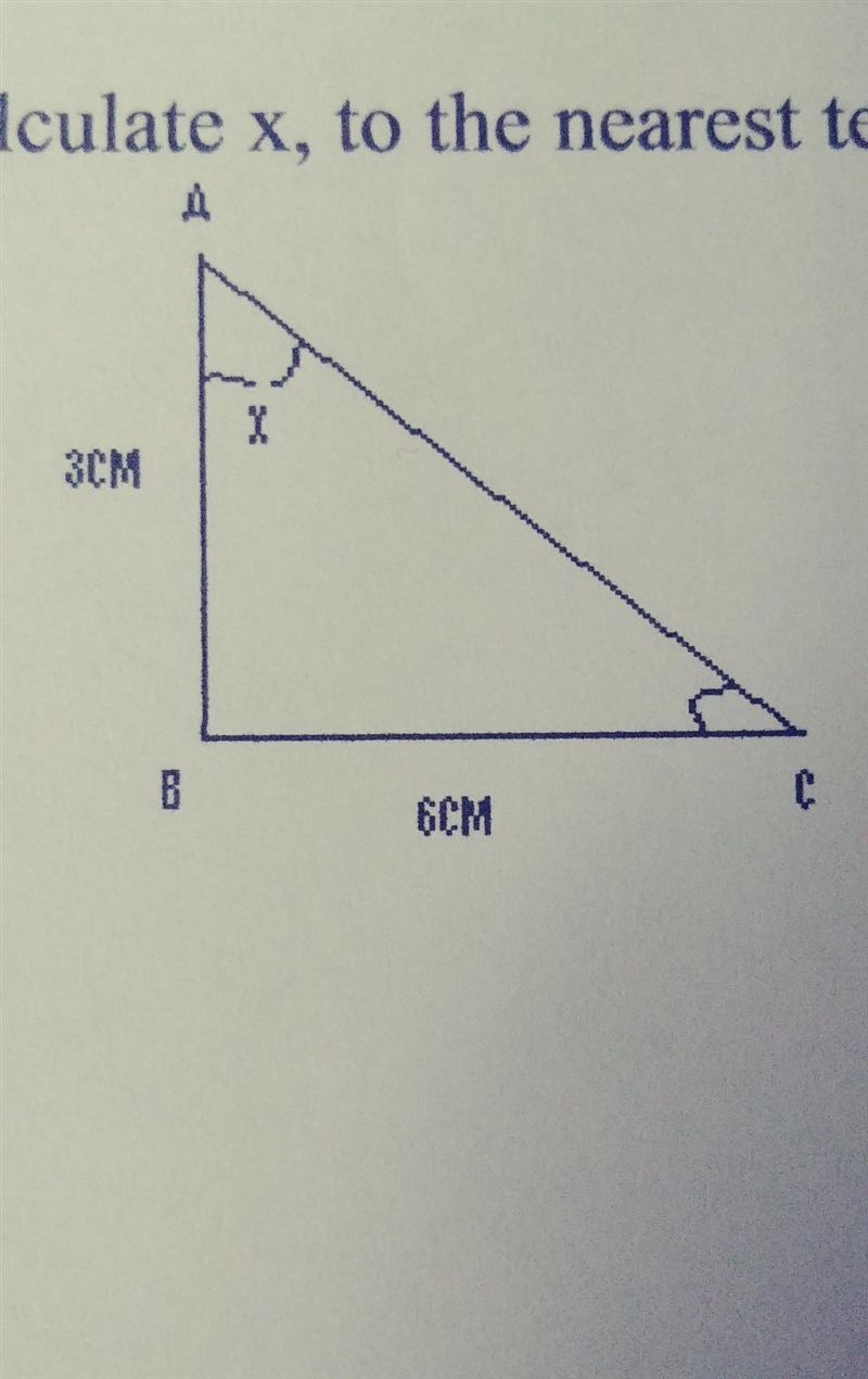 2.) Calculate x, to the nearest tenth of a meter​-example-1