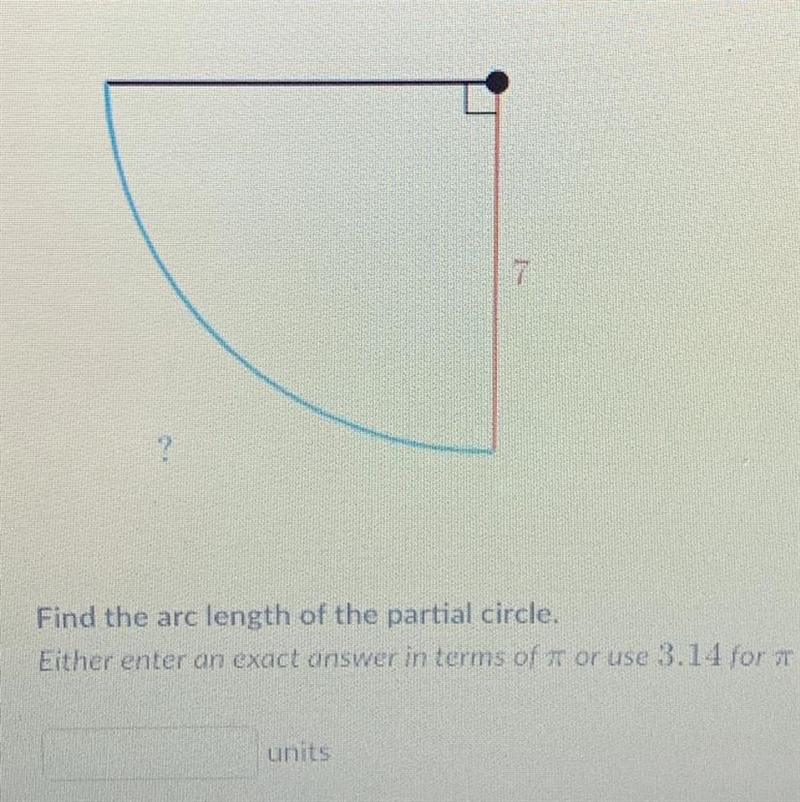 Find the arc length of the partial circle. Either intern exact answer in terms of-example-1