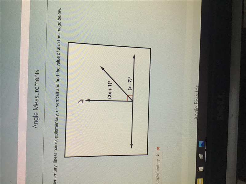 Identify the relationship complementary, or vertical and find the value of x. Wouldn-example-1