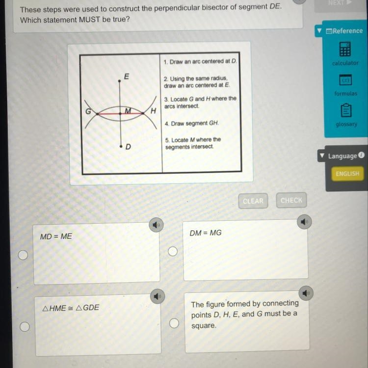 These steps were used to construct the perpendicular bisector of segment DE. Which-example-1