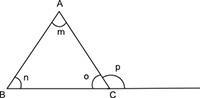 Step 1: m∠m + m∠n + m∠o = 180 degrees (sum of angles of a triangle) Step 2: m∠p − m-example-1