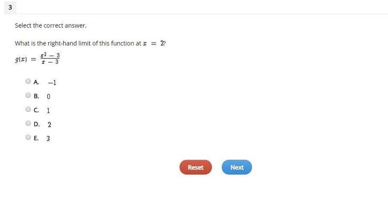 Select the correct answer. What is the right-hand limit of this function at x=2?-example-1