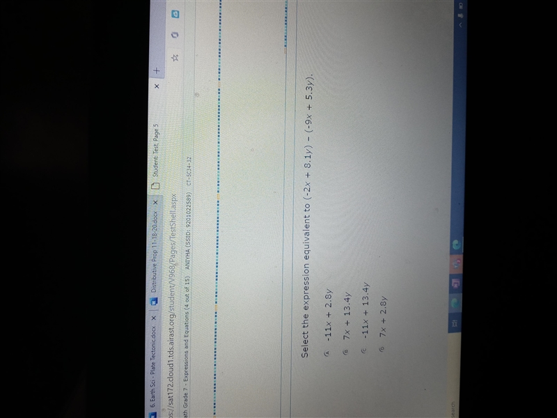 Whats the exspression equivalent to (-2x + 8.1y)-example-1