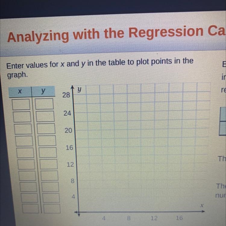 Enter values for X and Y in the table to plot points in the graph￼￼-example-1