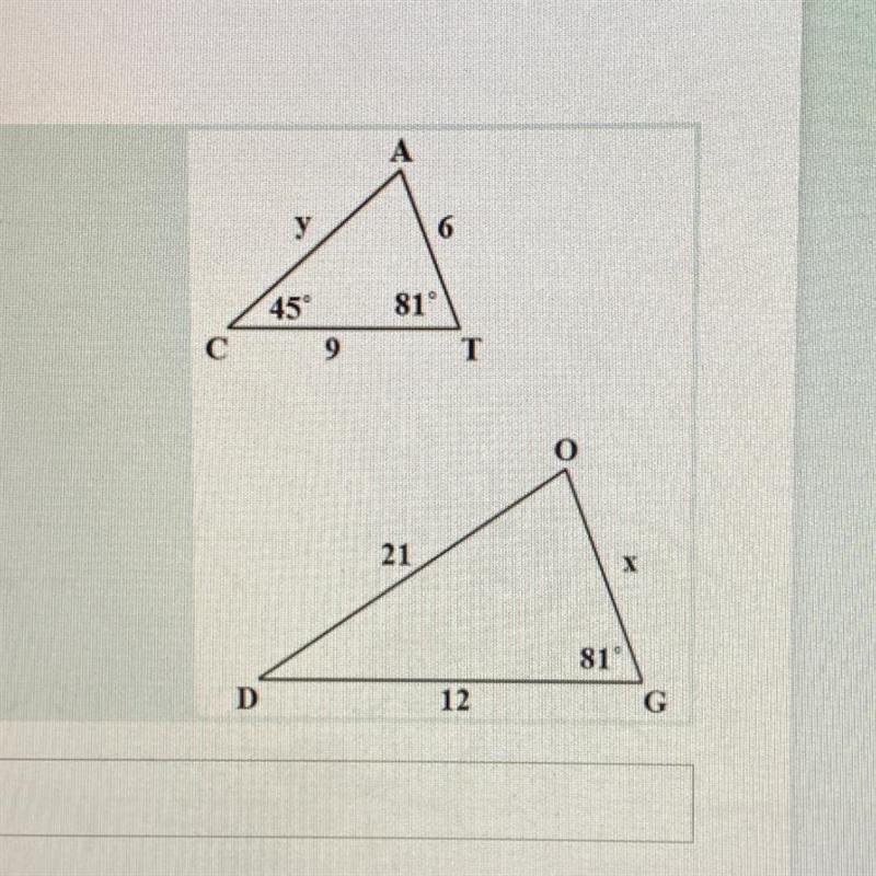 Solve for the missing side,x.-example-1