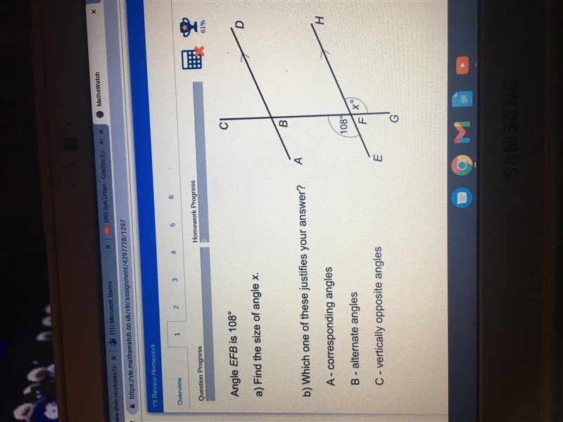 How would I find the size of angle x-example-1