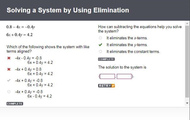 The solution to the system is ( , )-example-1