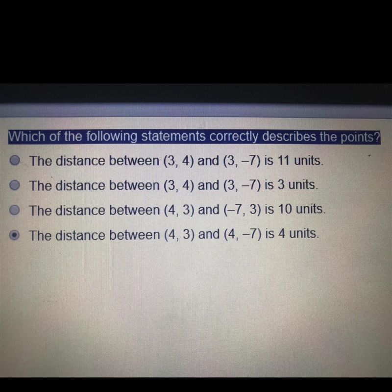 Which of the following statements correctlydescribes the points-example-1