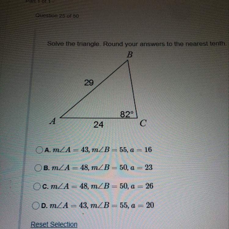 PLEASE HELP!! Solve the triangle-example-1