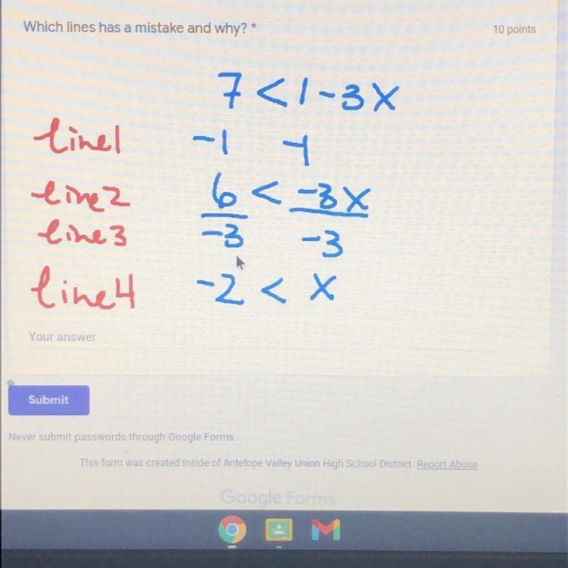 Which line has the mistake ?-example-1