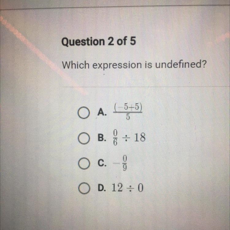 Which expression is undefined?-example-1