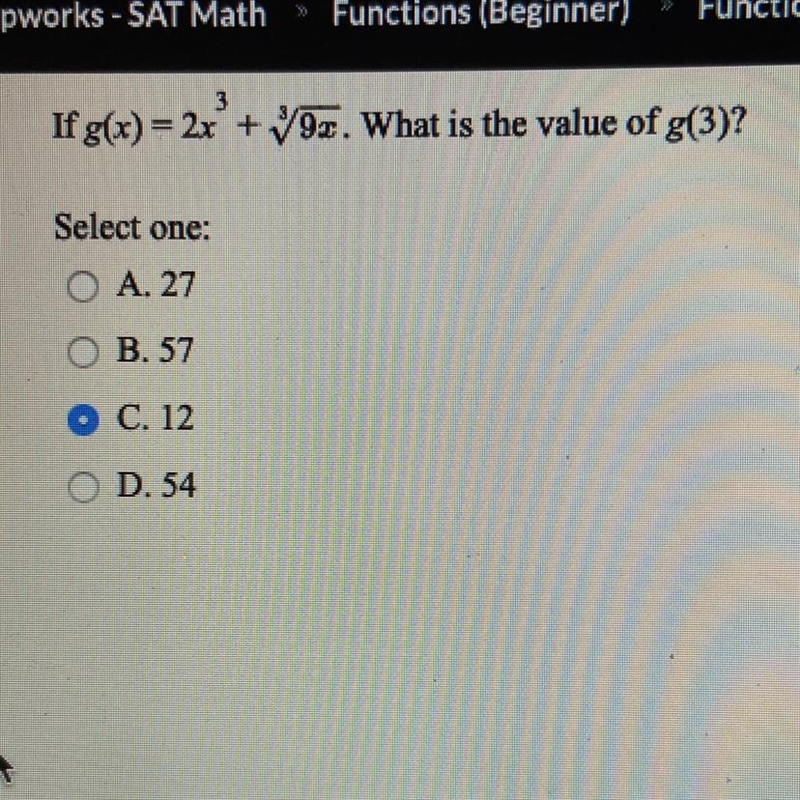 If g(x) = 2x^3 + ^3 sq. root 9x. What is the value of g(3)?-example-1