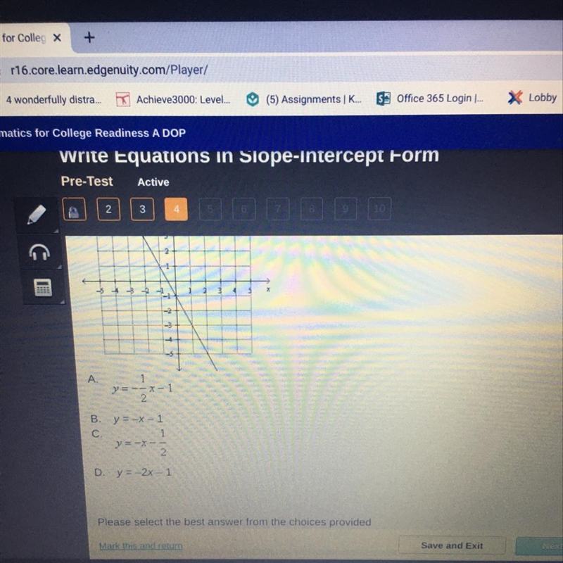 Which of the following equations corresponds to the graph below?-example-1