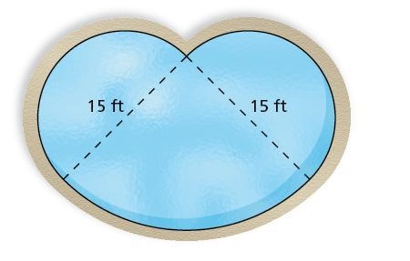 A fountain is made up of two semicircles and a quarter circle. Find the perimeter-example-1