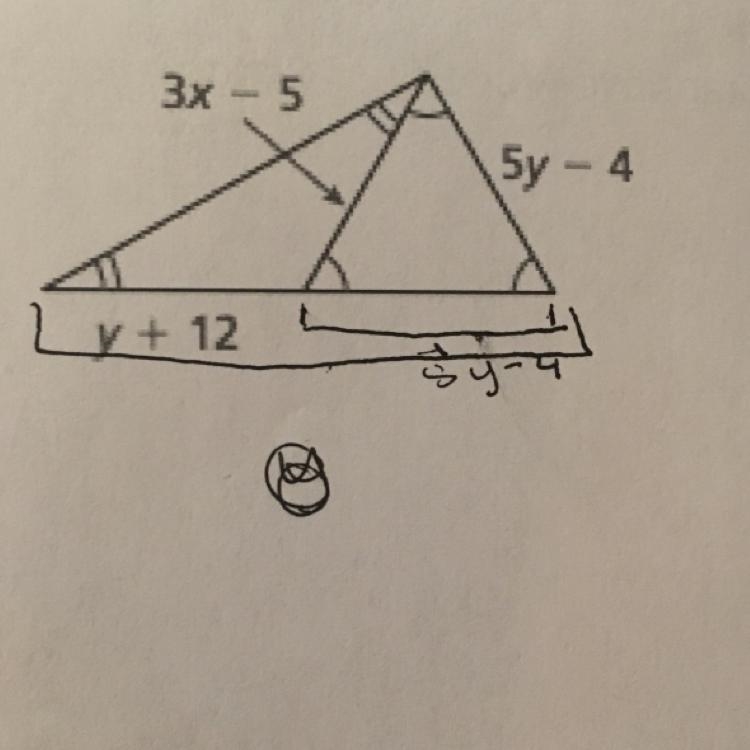 Geometry hw, i need to find the x and y values-example-1