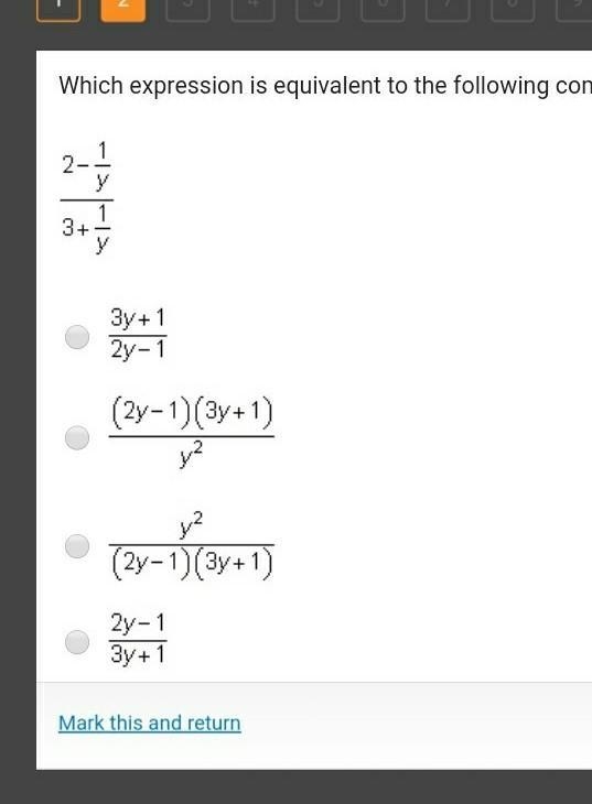 Which expression is equivalent to the following complex fraction?​-example-1