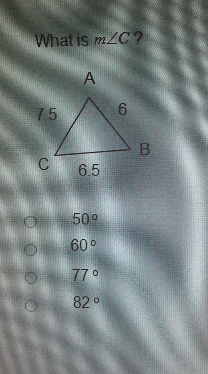 What is the measure of angle c?​-example-1