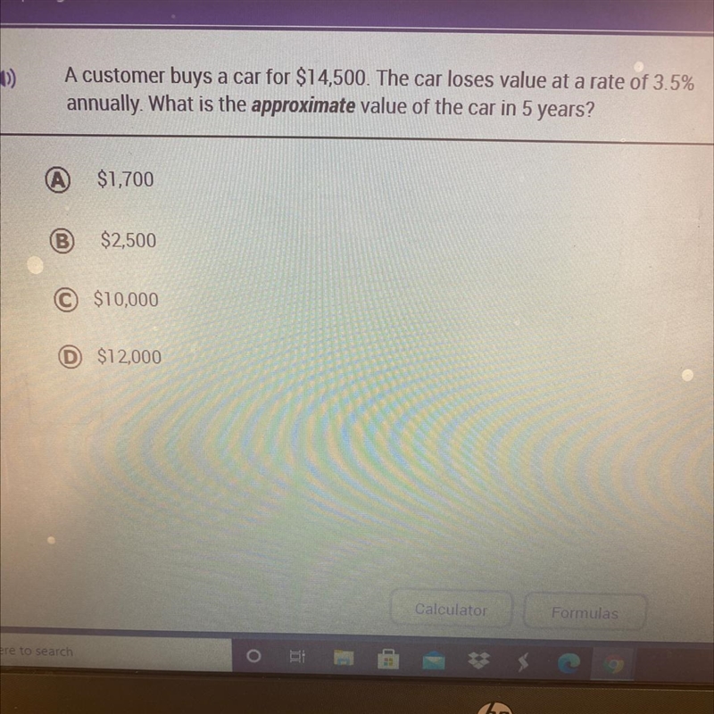 A customer buys a car for $14,500. The car loses value at a rate of 3.5% annually-example-1