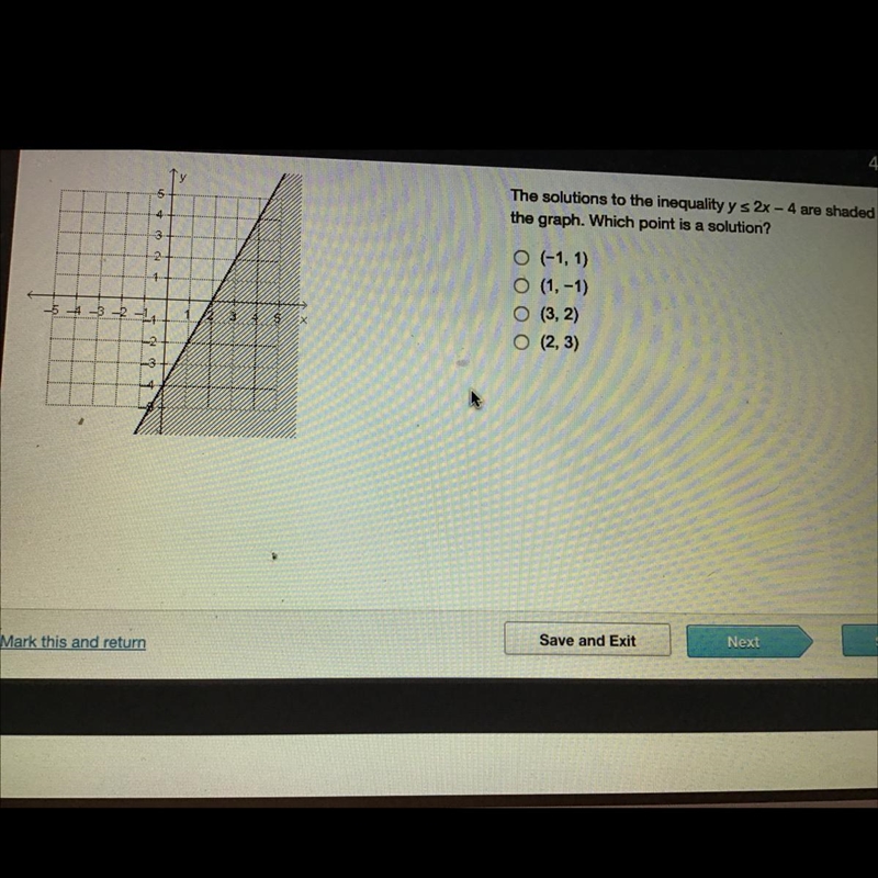 Which linear inequality is represented by the graph?-example-1