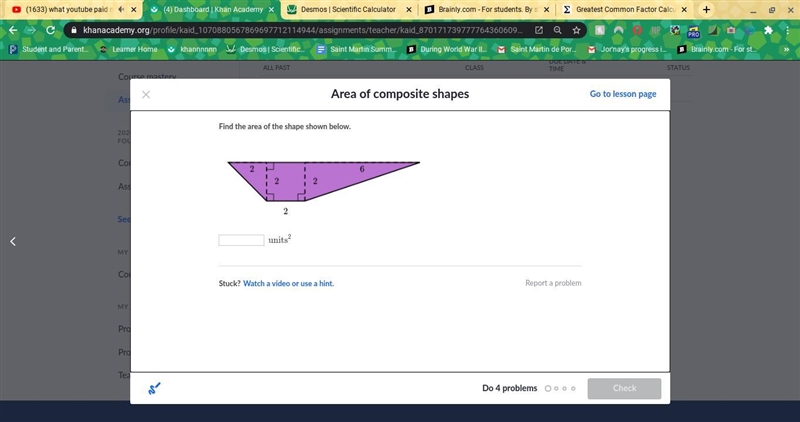 Find the area of the shape shown below.-example-1