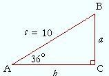 Solve the right triangle ABC (round to the nearest tenth): angle B = a = b =-example-1