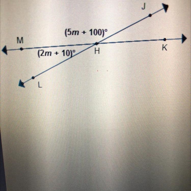 What is the value of m? A.10 B.30 C.70 D.150-example-1