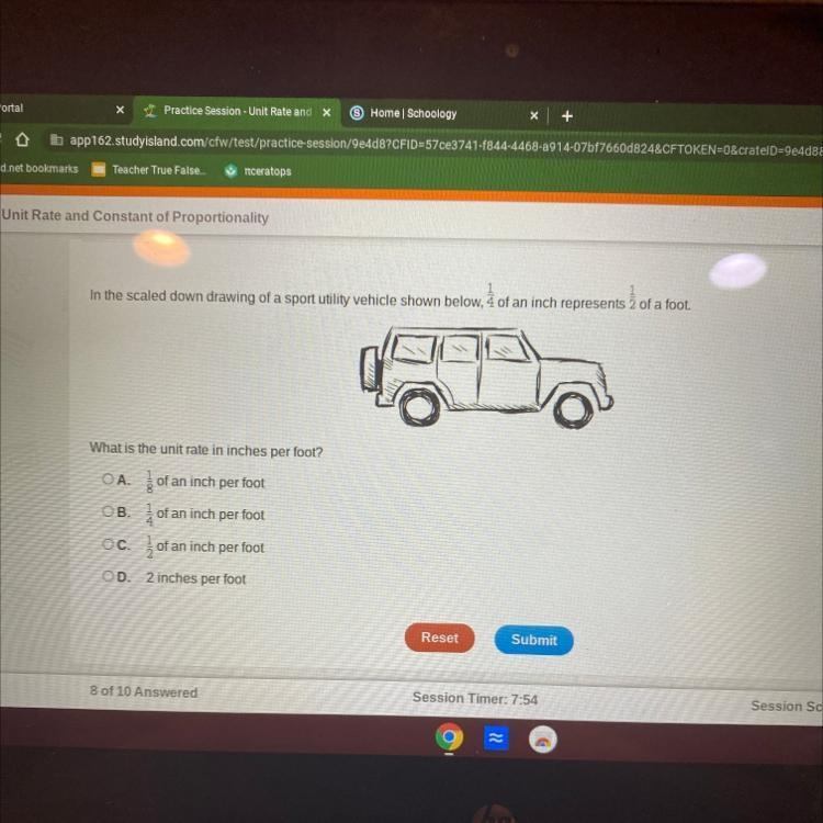 Unit Rate and Constant of Proportionality Tools Sa In the scaled down drawing of a-example-1