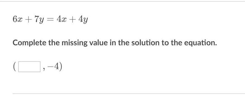 Complete the missing value in the solution to the equation.-example-1