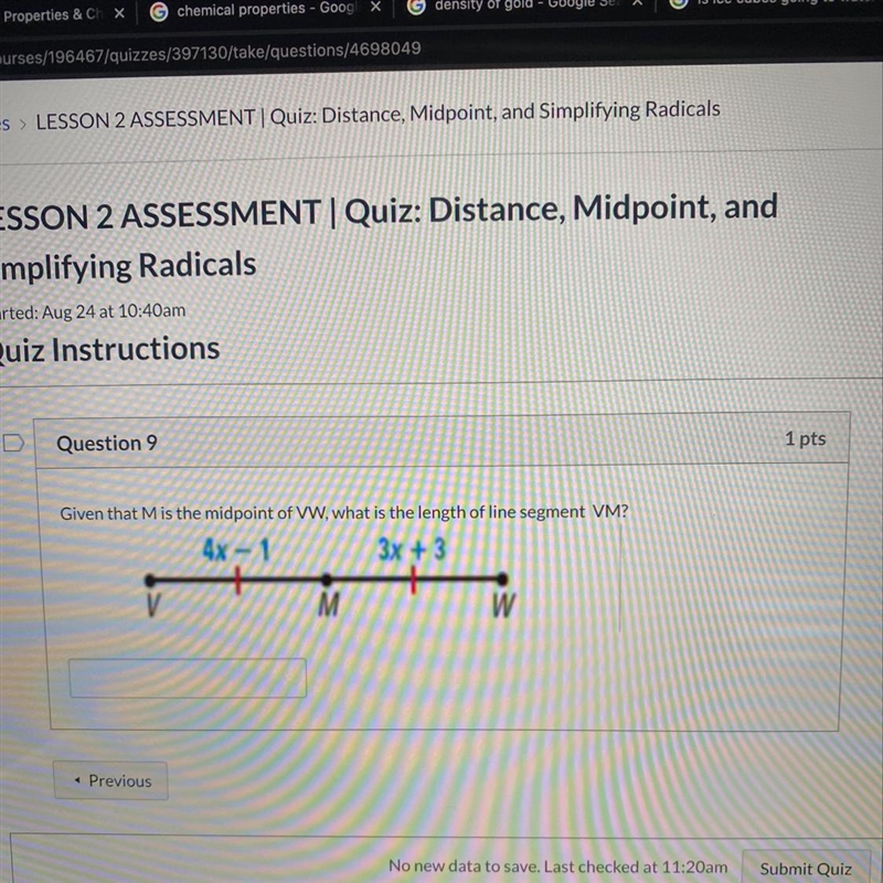 PLZ HELP.ASPP.PLZ NEED HELP FAST Given that M is the midpoint of VW, what is the length-example-1