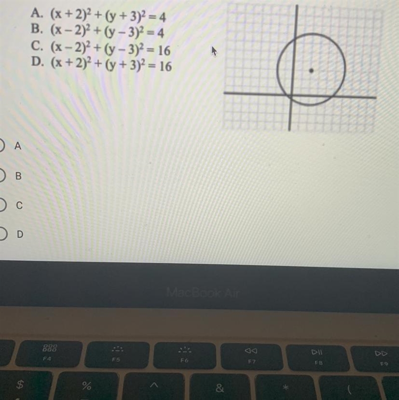 Which of the following equations match the graph of the circle shown below?-example-1