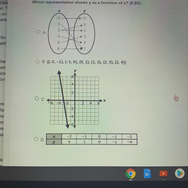 Which representation shows y as a function of x?-example-1