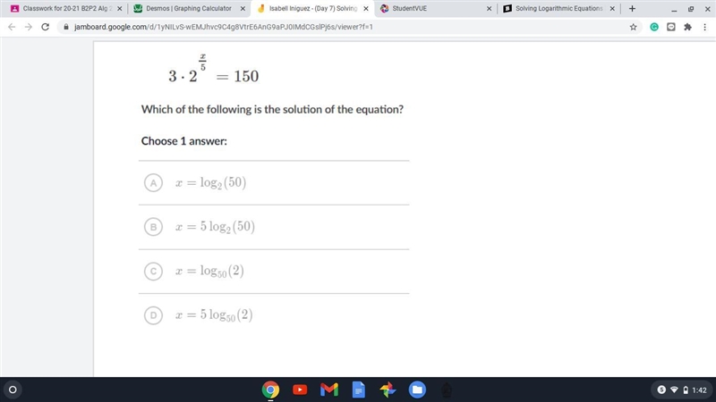 Solving Logarithmic Equations-example-1