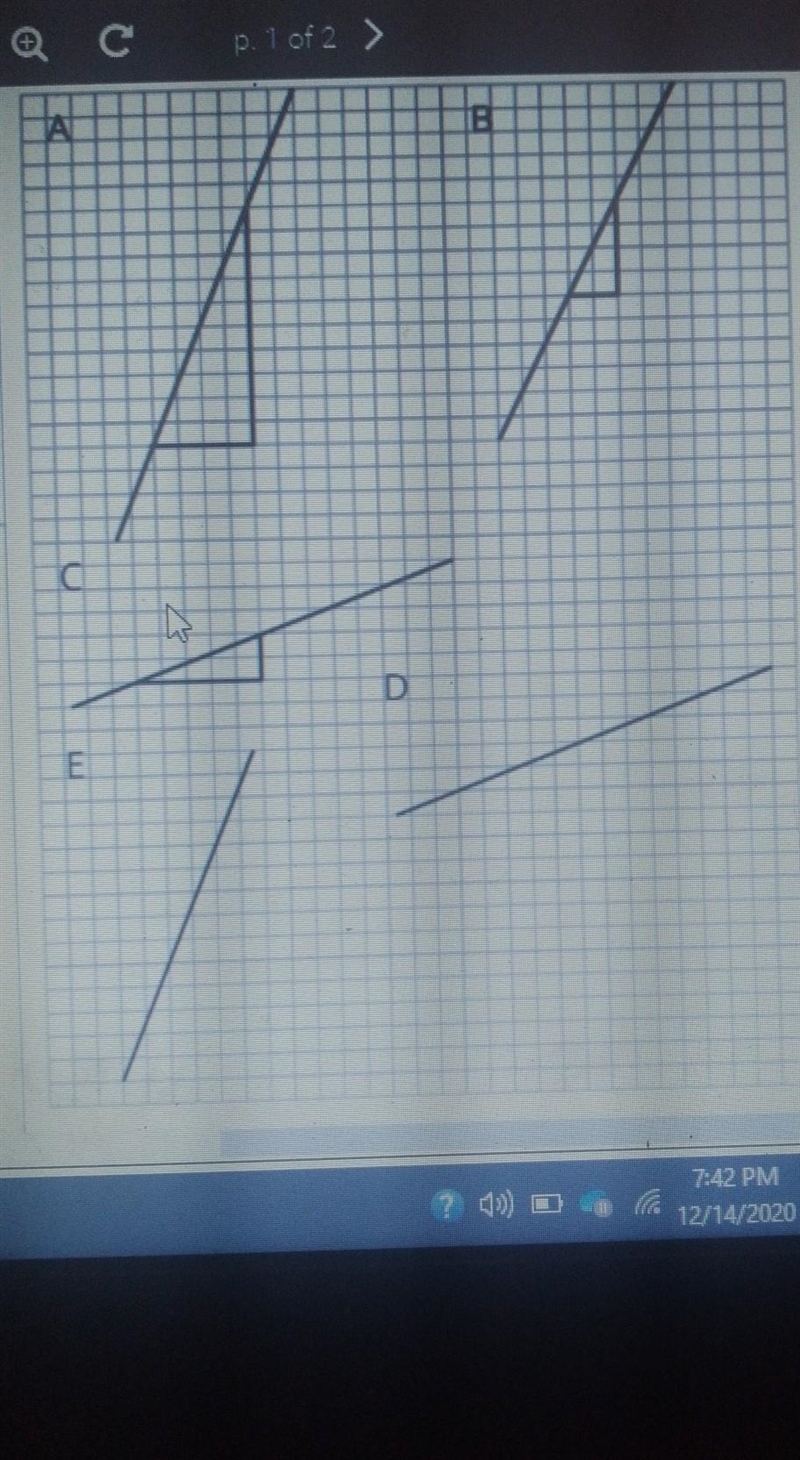 Select all the line that have a slope of 5/2​-example-1