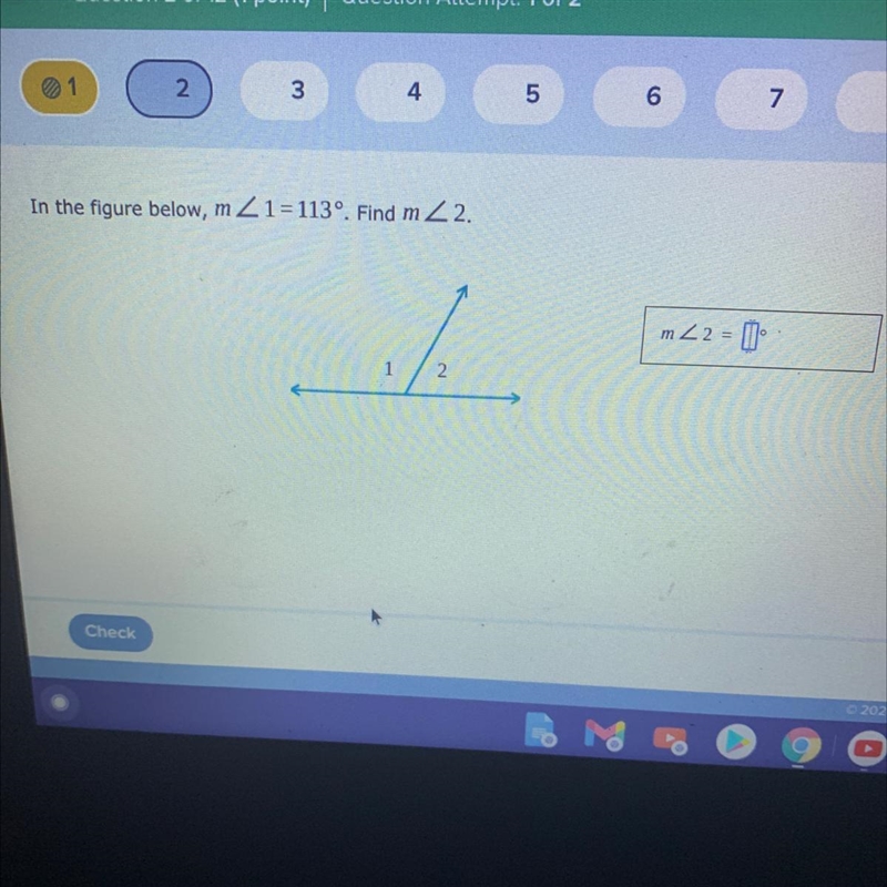 I need help!!! Find m<2.-example-1