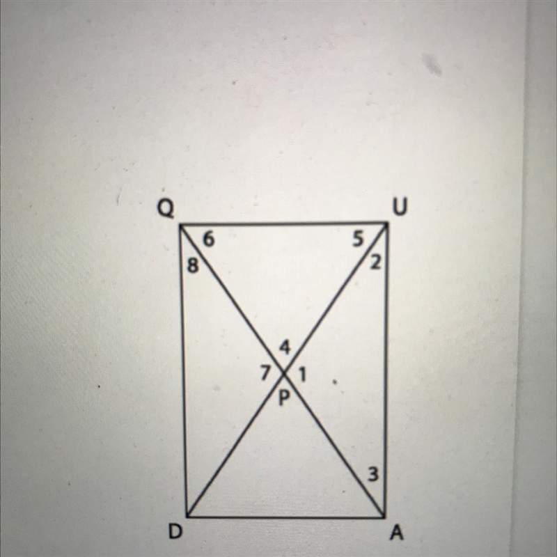 Given rectangle QUAD, If DU = 5x - 4 and QP = 2x + 7, then find the length of DU.-example-1