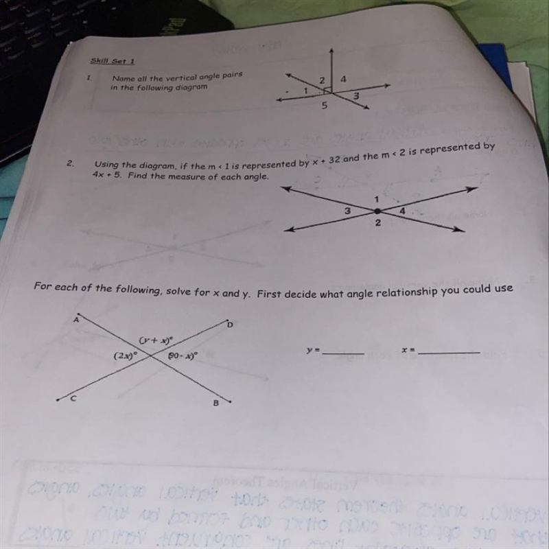 Name all the vertical angle pairs in the following diagram help me finish the page-example-1