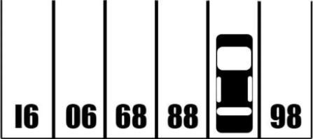 What is the number of the parking space covered by the car?-example-1