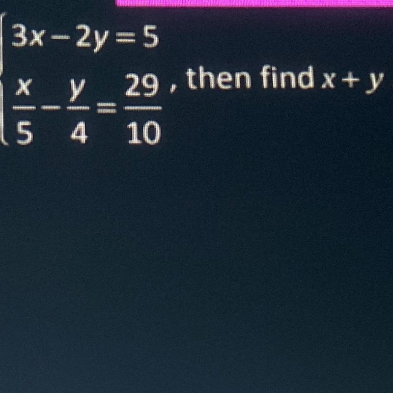 Solve the following system then find x+y-example-1