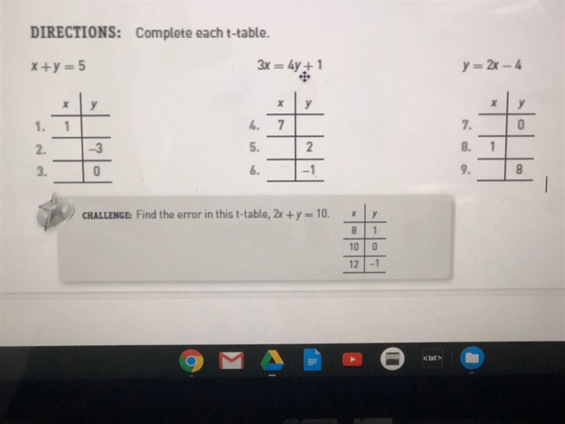 PLZ HELPPP!!! complete the t-table-example-1