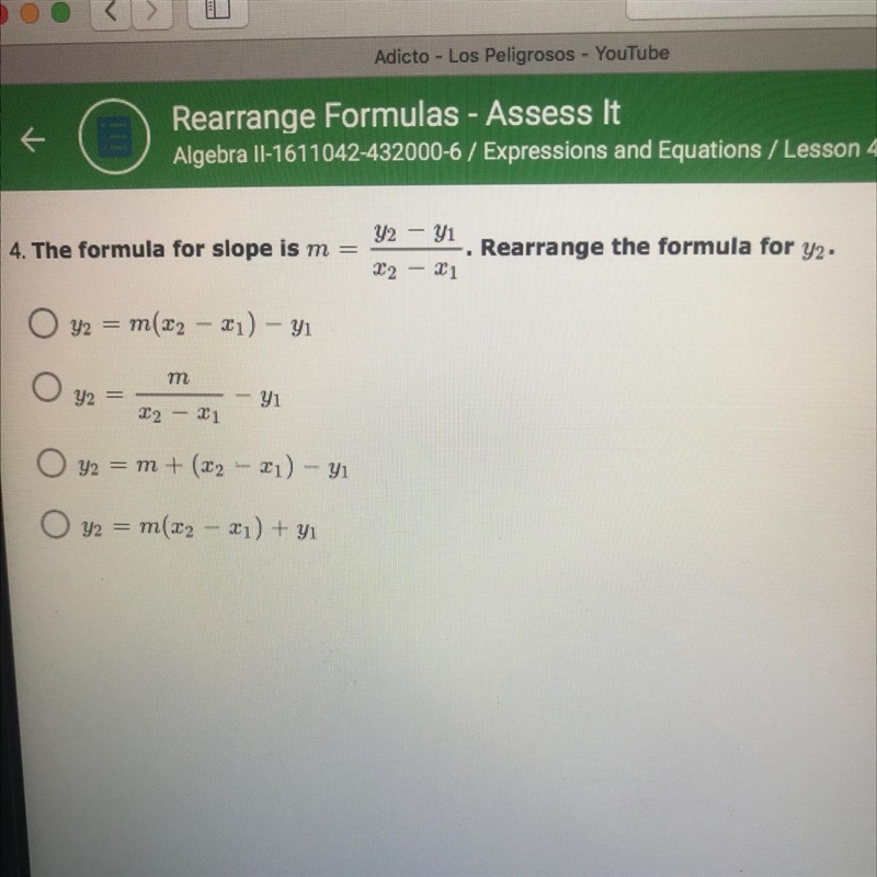 Rearrange the formula for y2-example-1