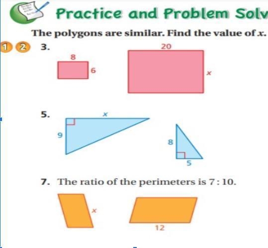 Find the value of x do 5 and 7-example-1