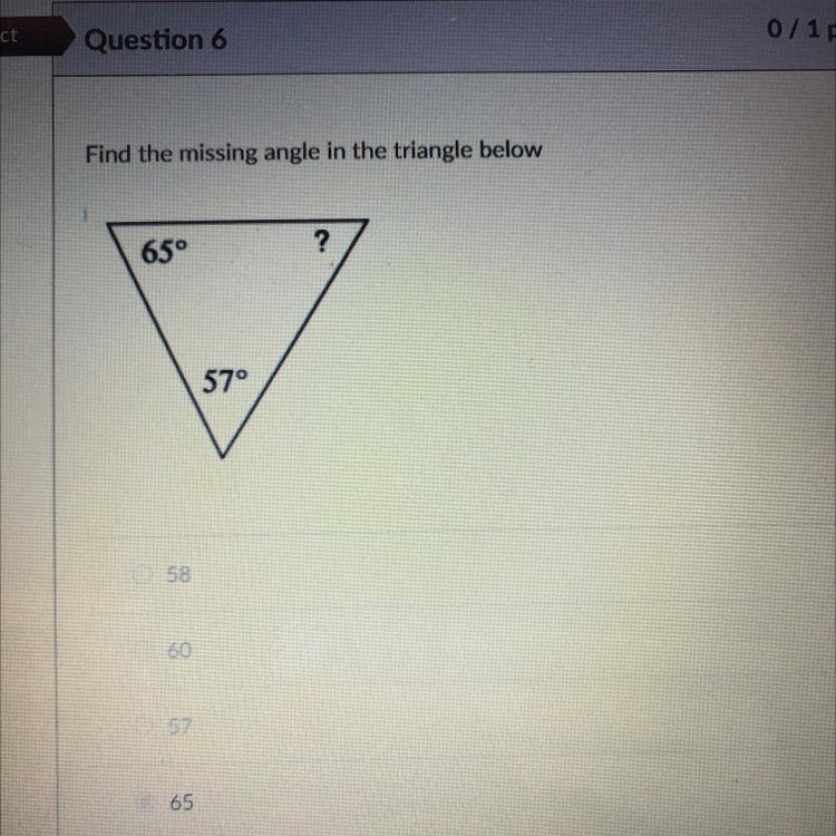 Find the missing angle in the triangle below-example-1