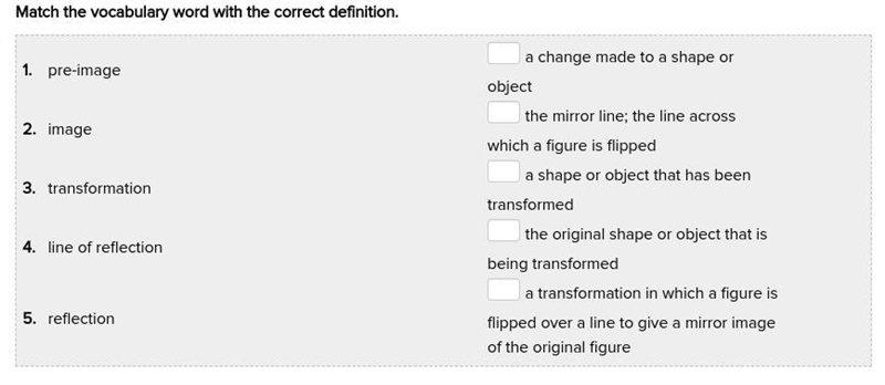 Match the vocabulary word with the correct definition.-example-1